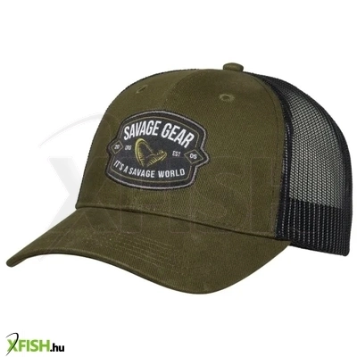 Savage Gear Badge Trucker Cap Baseball Sapka Zöld