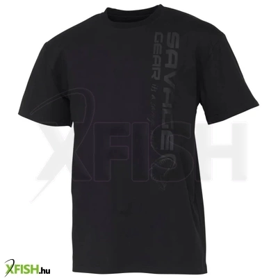 Savage Gear Vertical Logo Tee Horgász Póló Fekete Xl