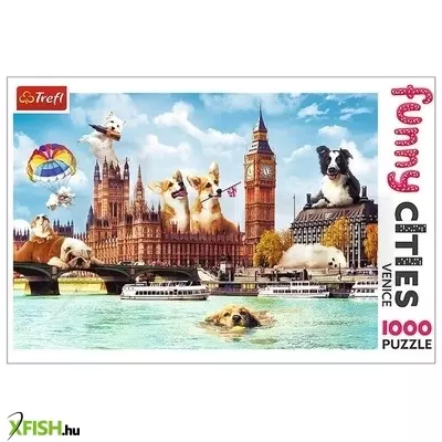 Trefl: Crazy cities - kutyák Londonban puzzle - 1000 darabos