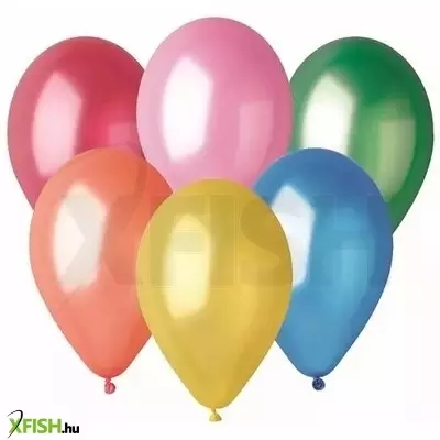 Fémes árnyalatú lufi csomag, 25 cm - 10 db