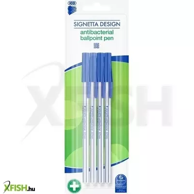 ICO: Signetta antibakteriális kék golyóstoll szett 4 darabos