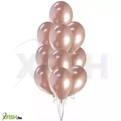 Beauty & Charm: Rózsaszín arany színű lufi - 10 db, 30 cm