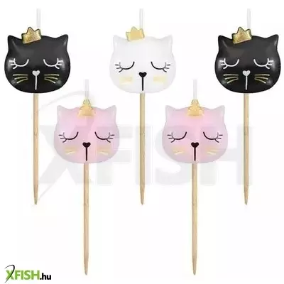 Cicafejek születésnapi tortagyertyák, 5 db