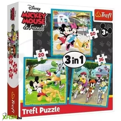 Trefl: Mickey egér a barátaival 3 az 1-ben puzzle - 20, 36, 50 darabos