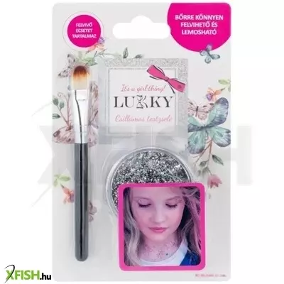 lukky: csillámos testzselé - ezüst