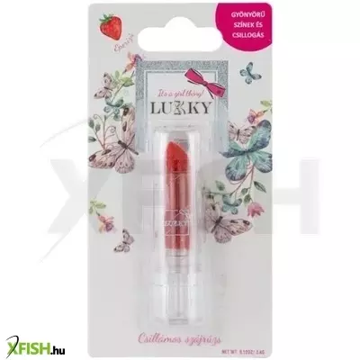 Lukky: Eper ízű, csillámos szájrúzs - piros