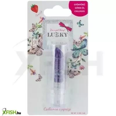 Lukky: Eper ízű, csillámos szájrúzs - lila