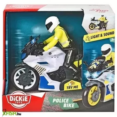 Dickie: Rendőrmotor játékszett figurával - Magyar felirattal