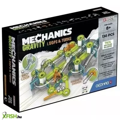 Geomag Mechanics: 130 darabos készlet - Gravity Loops & Turns