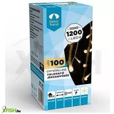 Dekortrend: Crystalline toldható LED jégcsapfüzér, 3 méter - Meleg fehér fény
