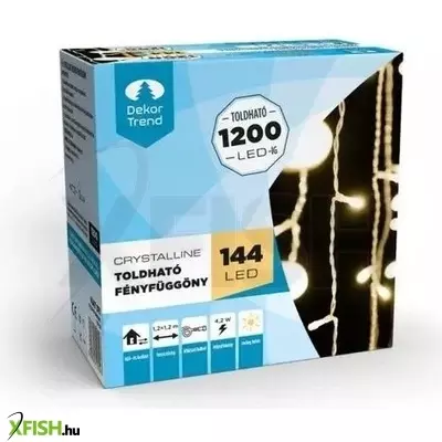 Dekortrend: Crystalline toldható LED fényfüggöny kiegészítő, 1,2 x 1,2 méter - Meleg fehér fény