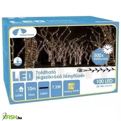 Dekortrend: Kontakt LED Spark fényfüzér, 10 méter - Meleg és hideg fehér fény