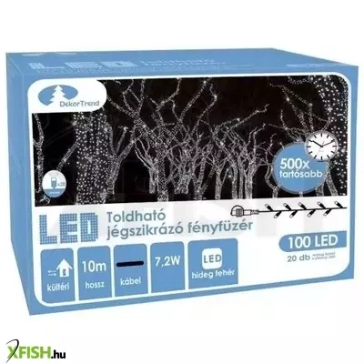 Dekortrend: Kontakt LED Spark fényfüzér, 10 méter - Hideg fehér fény