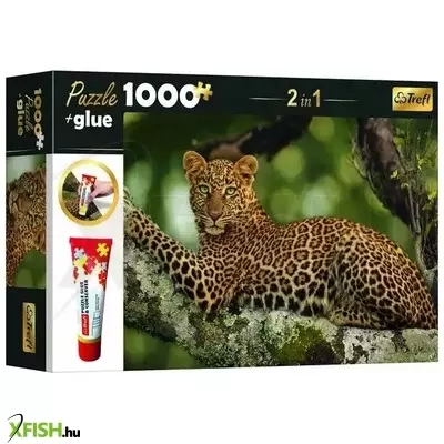 Trefl: Leopárd puzzle - 1000 darabos + ragasztó