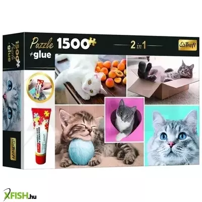Trefl: Cicák puzzle - 1500 darabos + ragasztó