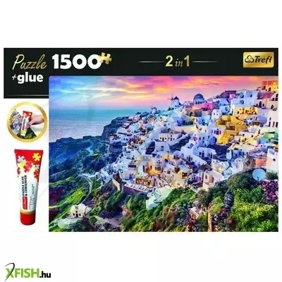 Trefl: Tengerparti városrész puzzle - 1500 darabos + ragasztó