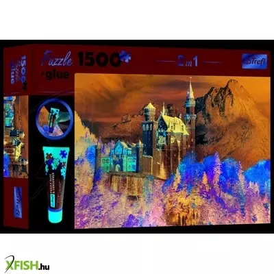 Trefl: Neuschwanstein kastély puzzle - 1500 darabos + ragasztó