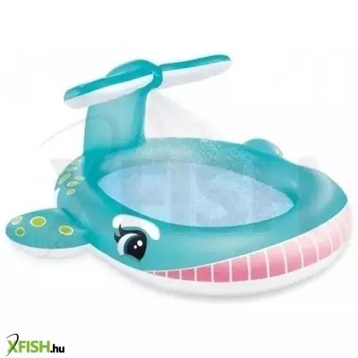 Intex: Felfújható bálna medence fröcskölővel - 201 x 196 x 91 cm