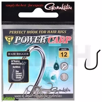 Gamakatsu Power Carp Hair Rigger Rövid Szárú Horog Bl 10Db/Csomag 12-Es