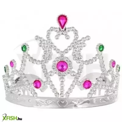 Ezüst tiara kövekkel