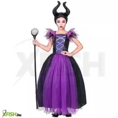 Demóna jelmez fejdísszel - 140 cm