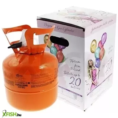 Hélium palack 20 db léggömb felfújására - 22,8 cm