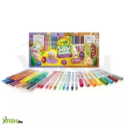 Crayola: Illatos írószer szett karakterkártyákkal - 55 db-os