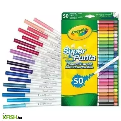 Crayola: Vékonyan és vastagon fogó lemosható filctoll készlet - 50 db