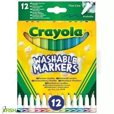 crayola: lemosható, vékonyhegyű filctoll készlet - 12 db-os