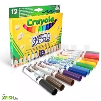 Crayola: Lemosható, tompahegyű filctoll készlet - 12 db-os