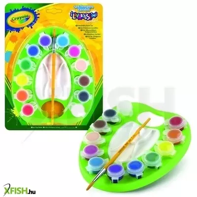Crayola: Paletta lemosható festékkel és ecsettel - 12 db-os