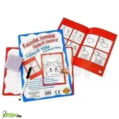 rajzolni tanulok lépésről lépésre: fejlesztő tábla letörölhető filccel - többféle