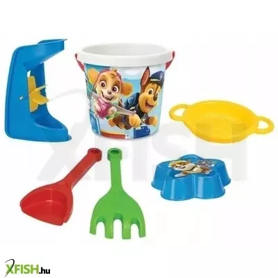 Mancs Őrjárat: Homokozó készlet óriás vödörrel, 6 részes - rózsaszín