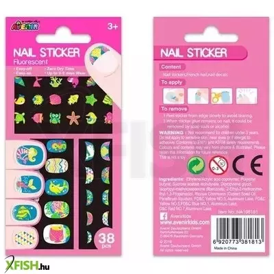 avenir: fluoreszkáló körömmatrica szett