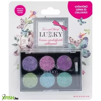 Lukky: Krémes szemhéjfesték csillámmal - lila és zöld árnyalatok