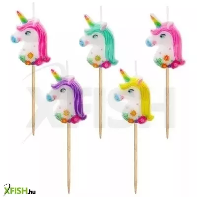 Unikornis témájú gyertyacsomag - 5 darabos
