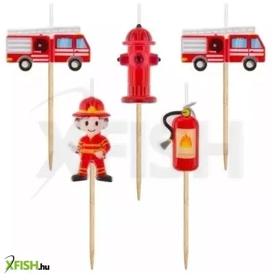 Tűzoltó témájú gyertyacsomag - 5 darabos