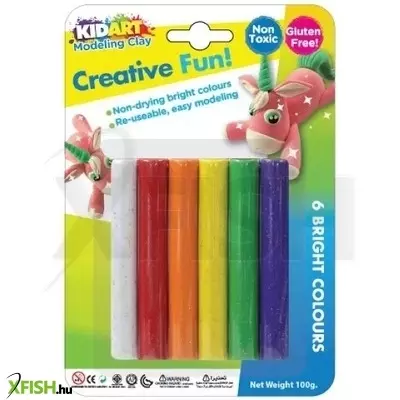 Kid Art: Csillámos, színes modellező gyurma, 6 db-os