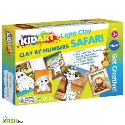 Kid Art: Gyurmázz számok szerint! Modellező gyurma készlet - Szafari