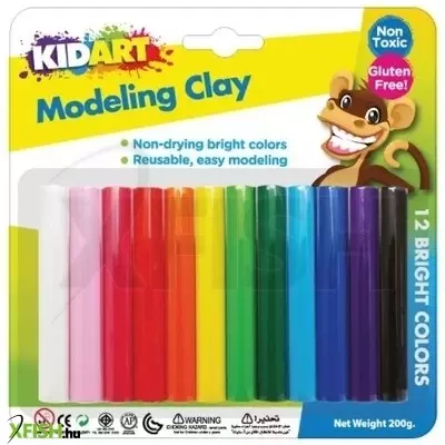 Kid Art: Színes modellező gyurma, 12 db-os