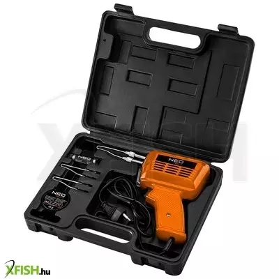 Neotools forrasztópisztoly 150w, kiegészítőkkel, 3db pákacsúcs, forrasztókrém, forrasztóón, kofferben