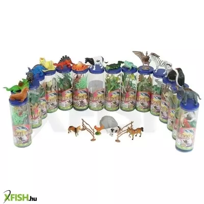 Hang shun műanyag állatfigurák hengerben