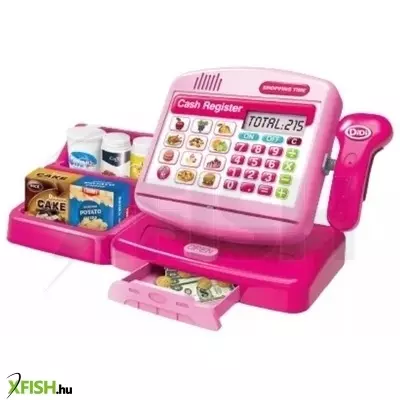 Elektronikus pénztárgép kiegészítőkkel - rózsaszín