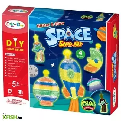 Sötétben világító homok üvegdísz készítő: Űr - 4 db-os