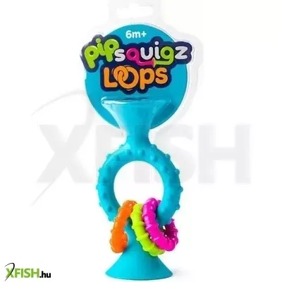 Fat Brain Toys: Rágható csörgő karikákkal - türkiz