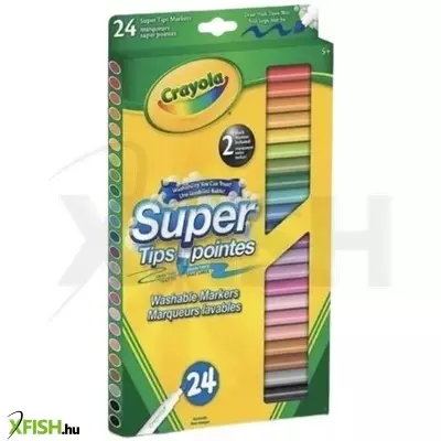 crayola: lemosható, vékonyhegyű filctoll készlet, 24 db-os