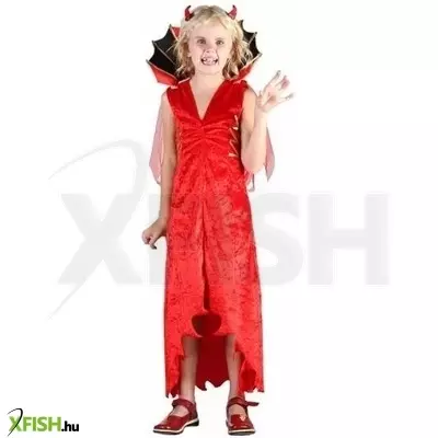 Ördöglány jelmez szarvval és gallérral - 110/120 cm