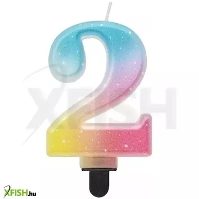 Beauty and Charm: Szivárvány színű pasztell számgyertya - 2