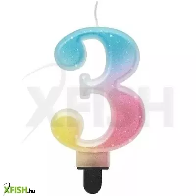 Beauty and Charm: Szivárvány színű pasztell számgyertya - 3