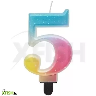 Beauty and Charm: Szivárvány színű pasztell számgyertya - 5